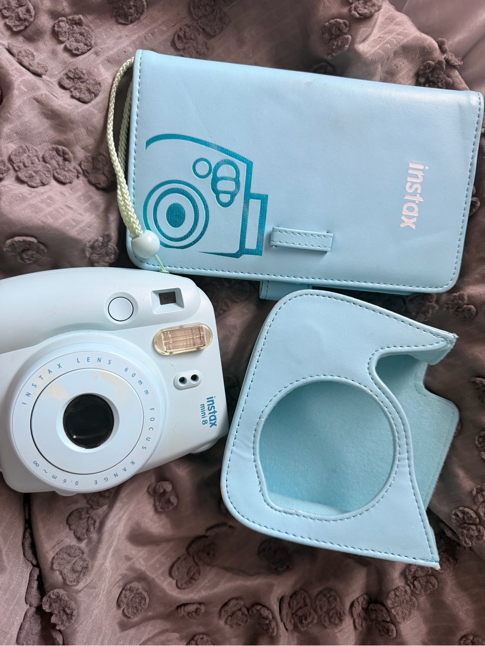 Fujifilm Instax Mini 8 Instant Camera in Pale Blue with Matching Case